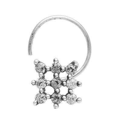 Solid Silver Plated Oxidized Nose Pin Traditional Jewelry For Women Unique Handmade Nose Pin