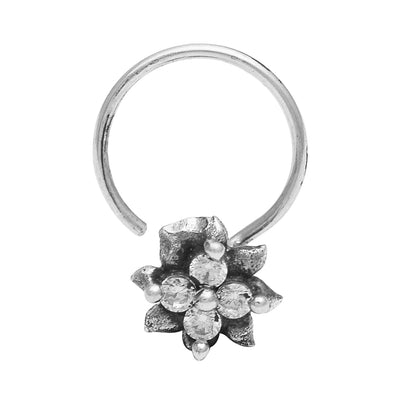 Traditional Nose Pin For Women 925 Sterling Silver Oxidized Nose Ring