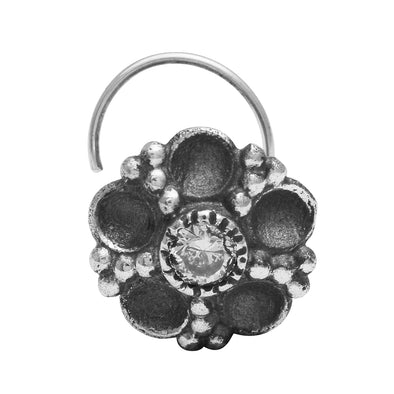 Vintage Black Oxidized Handmade Jewelry For Women 925 Sterling Silver Traditional Nose Pin
