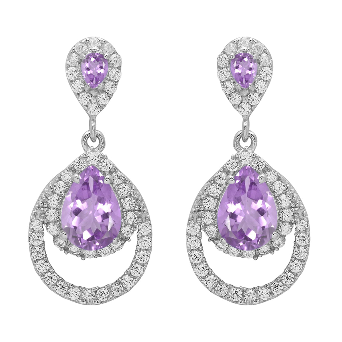 925 Sterling Silver Multi Gemstone Dangle Earrings