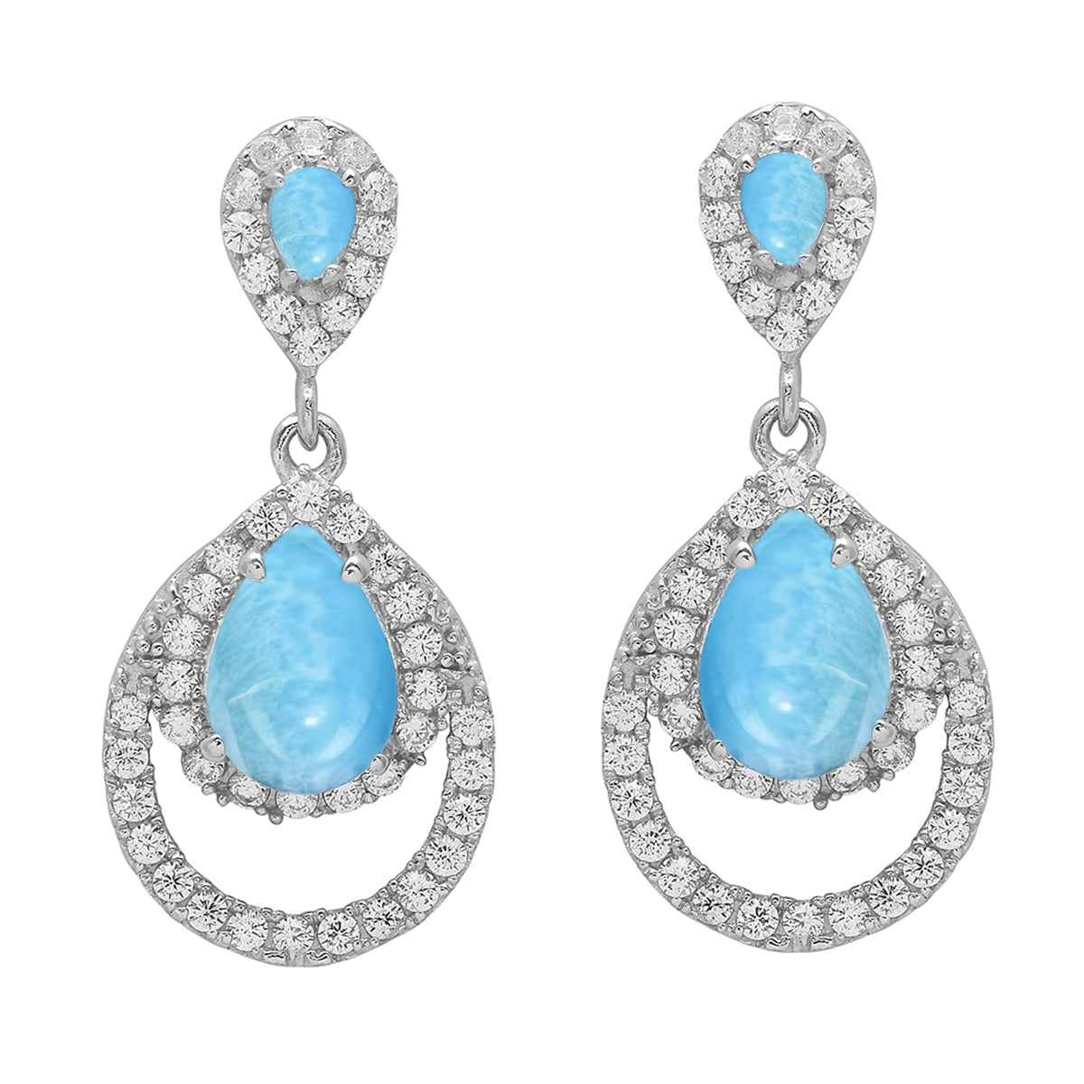 925 Sterling Silver Multi Gemstone Dangle Earrings