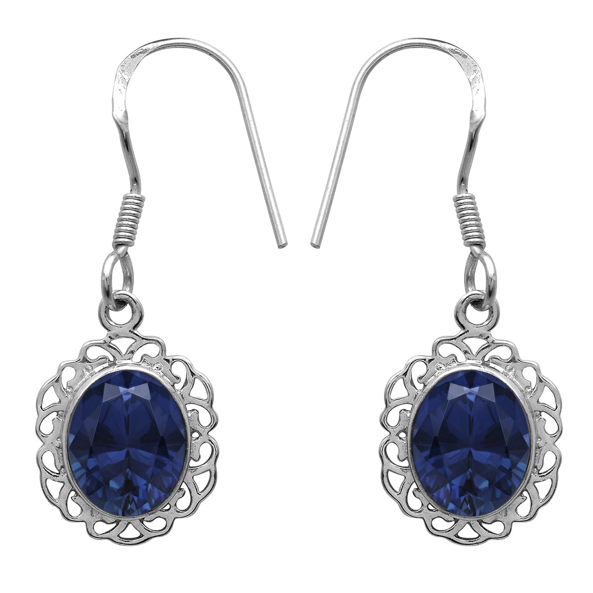 Multi Stone Dangle Earrings - Sterling Silver