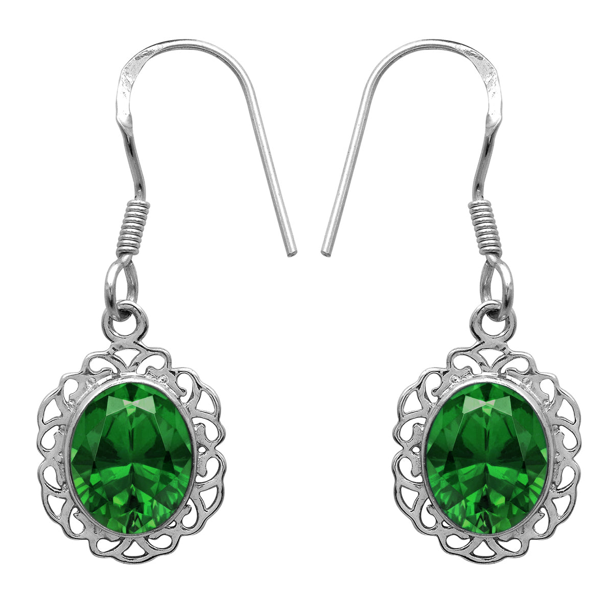 Multi Stone Dangle Earrings - Sterling Silver