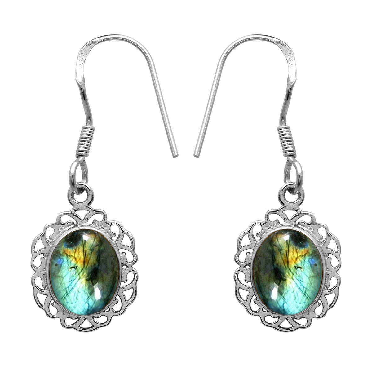 Multi Stone Dangle Earrings - Sterling Silver