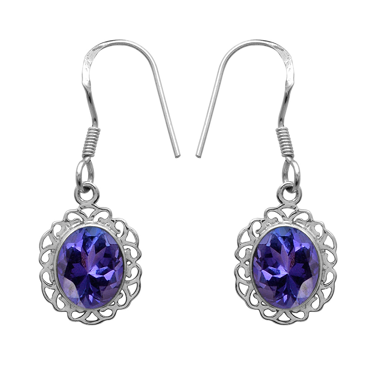 Multi Stone Dangle Earrings - Sterling Silver