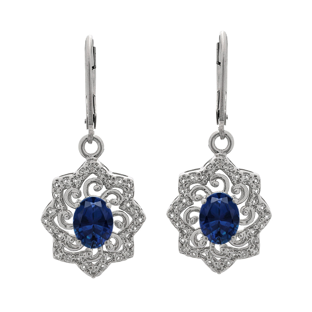 925 Sterling Silver Multi Gemstone Filigree Earring