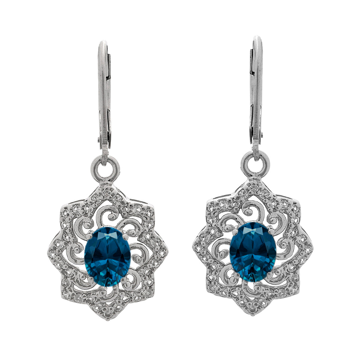 925 Sterling Silver Multi Gemstone Filigree Earring