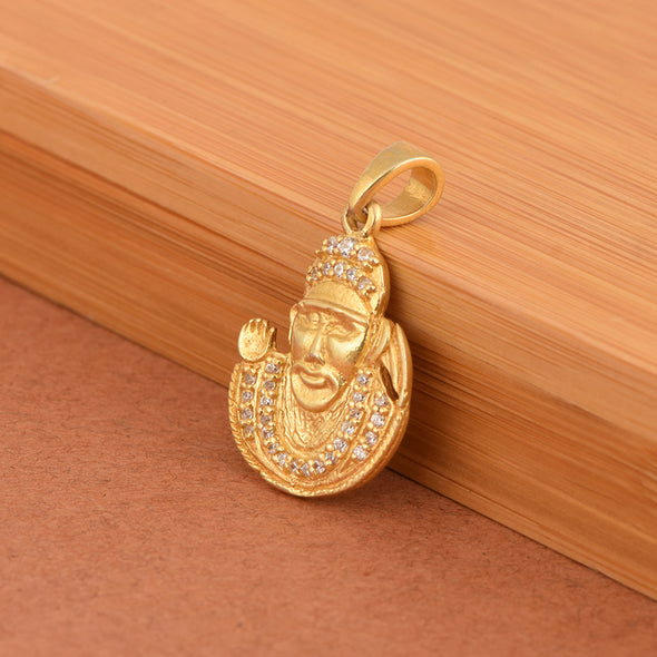 Traditional 925 Sterling Silver Religious Shirdi Sai Baba Pendant Handmade Jewelry