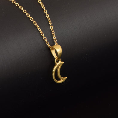 Vintage Necklace For Gift 925 Sterling Silver Crescent Moon Pendant Jewelry