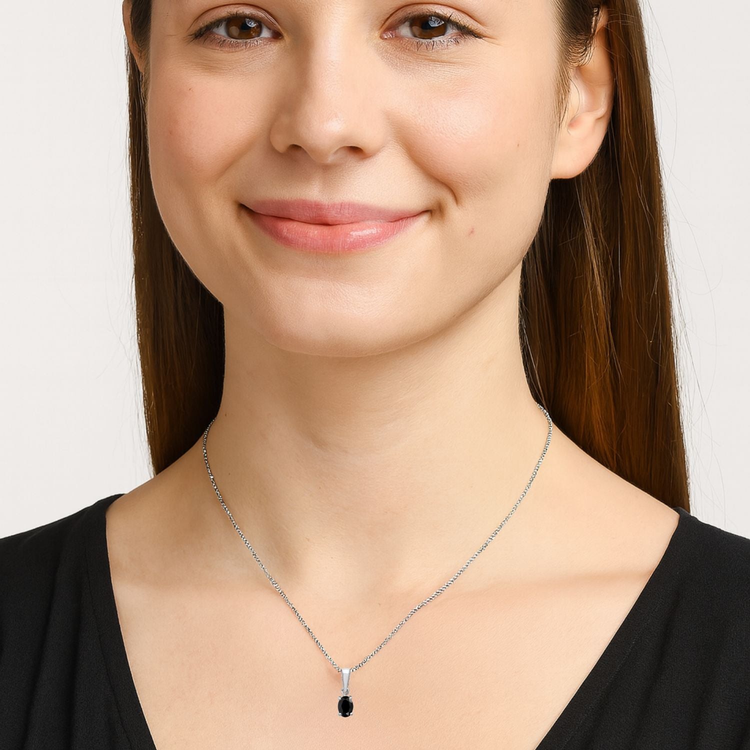Multi Stone Oval Cut Pendant - Sterling Silver