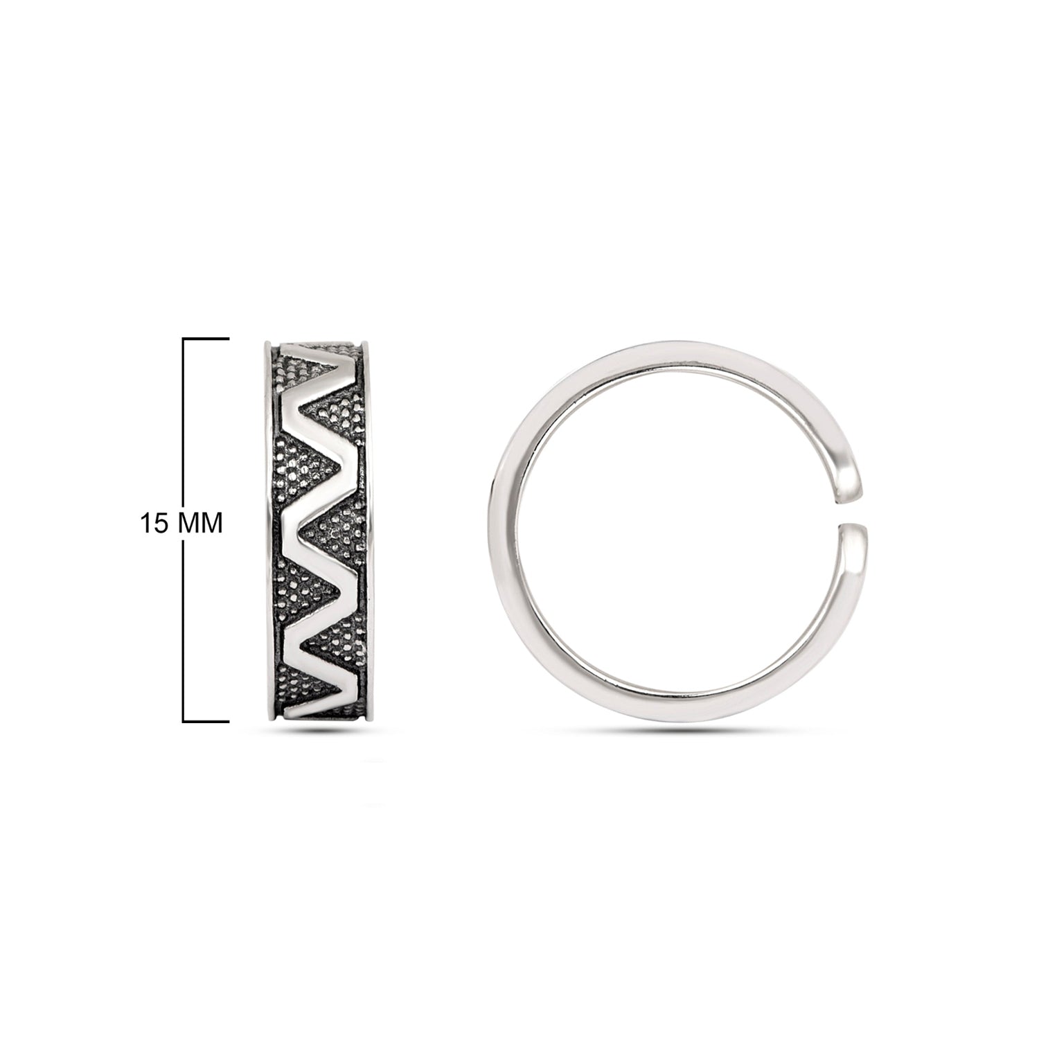 Zigzag Pattern Oxidized Toe Ring – Sterling Silver