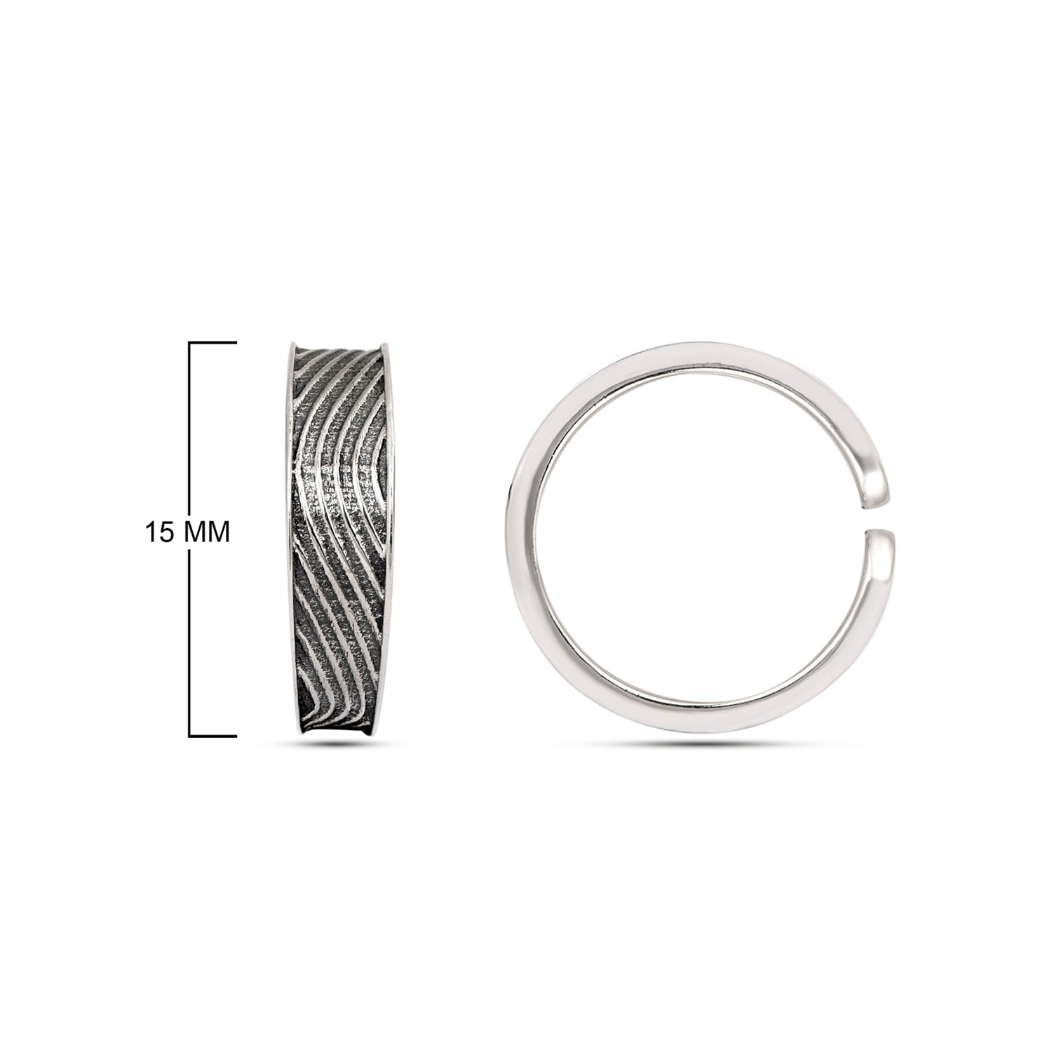 Wavy Line Oxidized Toe Ring - Sterling Silver