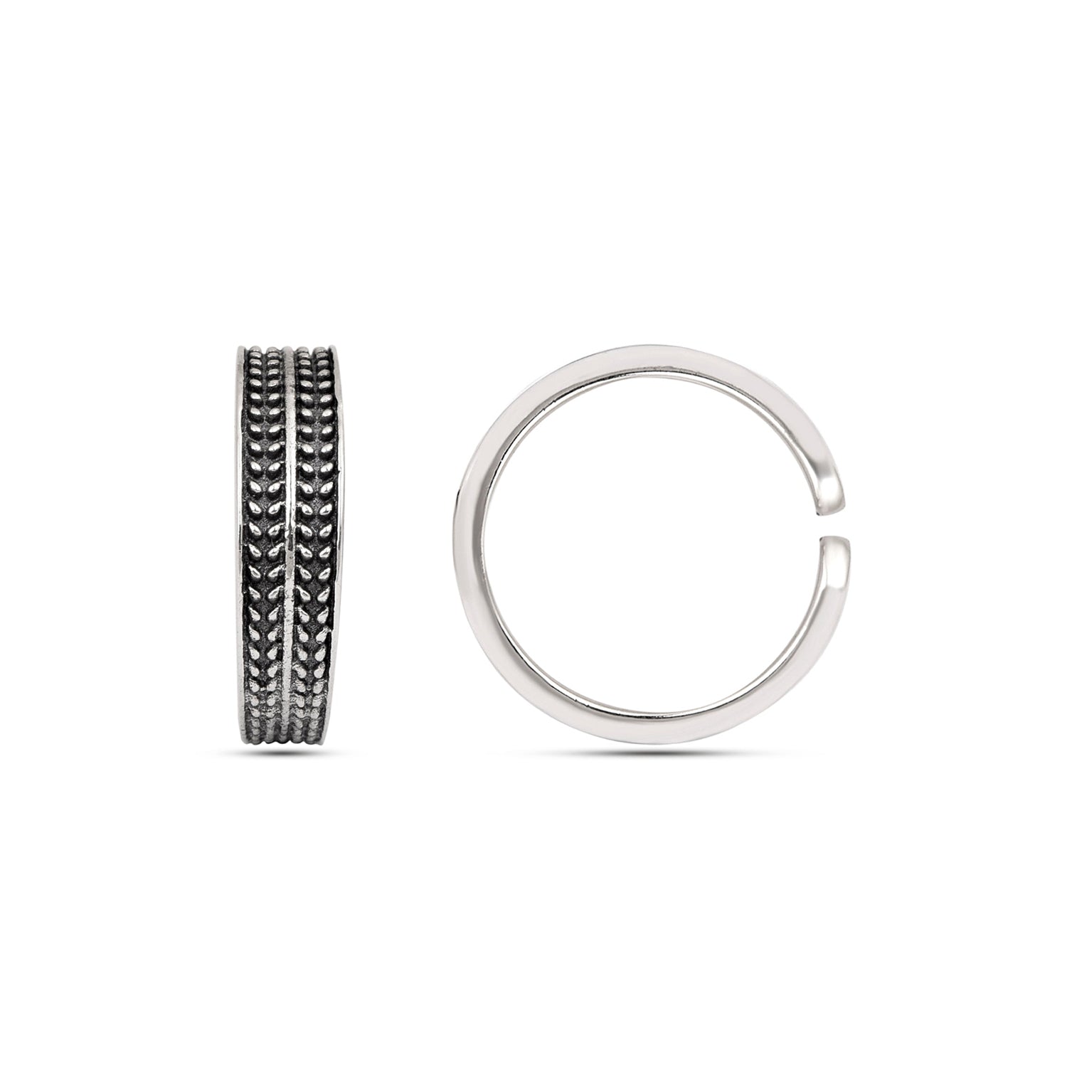 Oxidized Textured Toe Ring -Sterling Silver