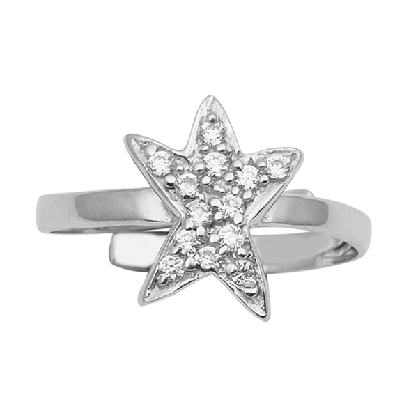 925 Sterling Silver Toe Ring For Women Unique Star Shape Toe Ring Gross Weight 2.90