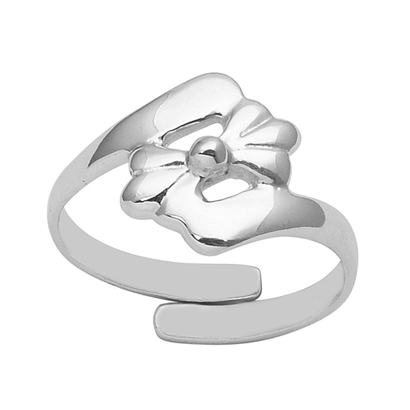 Floral Comfortable Toe Ring For Women 925 Sterling Silver Adjustable Toe Ring Gross Weight 2.40