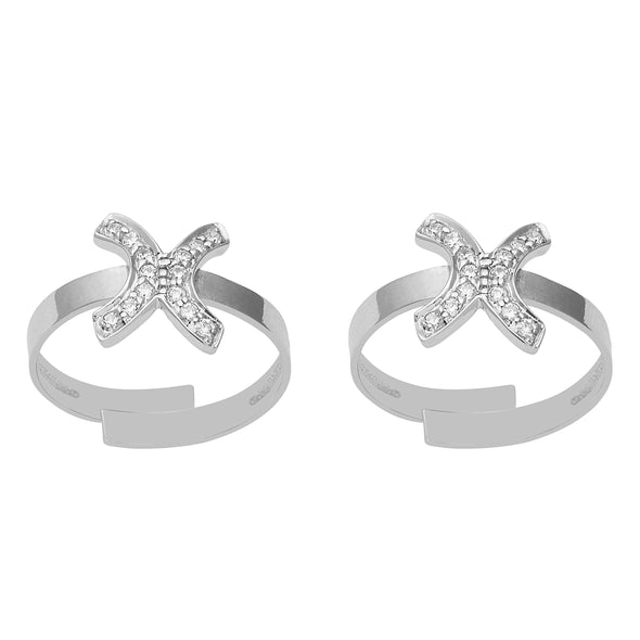 Open Adjustable Chandi Bichiya Solid 925 Sterling Silver Toe Rings Pair, Gross Weight 3.00