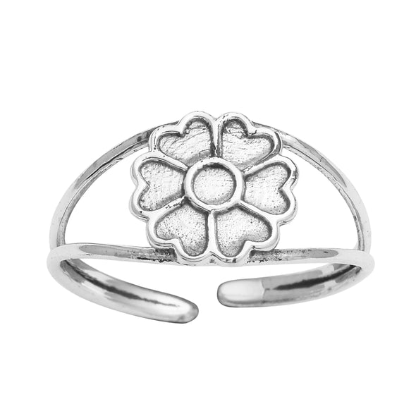 Floral Design Toe Ring For Women Solid 925 Sterling Silver Adjustable Toe Ring Gross Weight 2.40