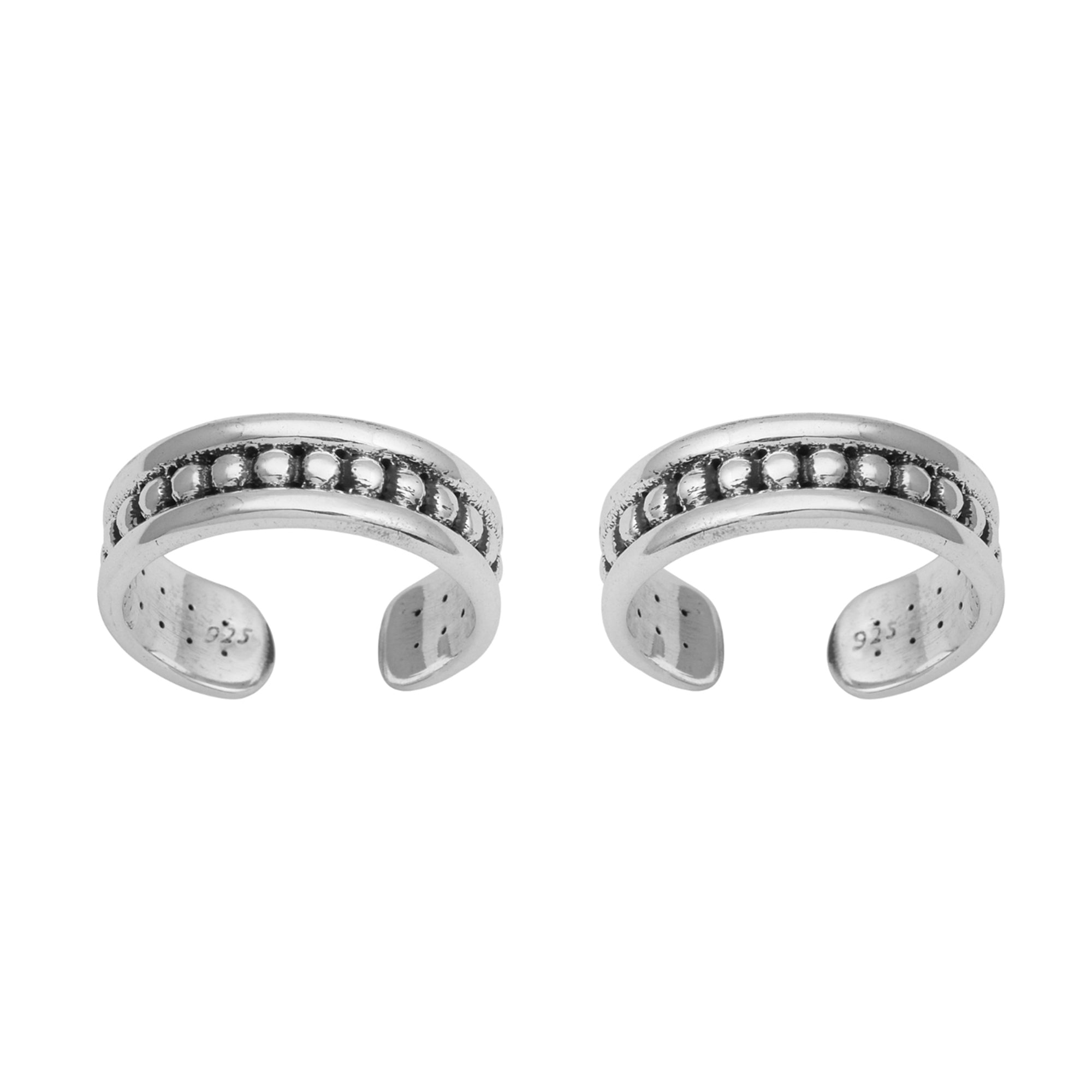 Dotted Pattern Toe Ring - Sterling Silver