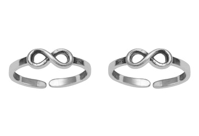 Infinity Toe Ring Pair For Women 925 Silver Stamp Comfortable Toe Rings Gross Weight 2.30