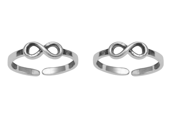 Infinity Toe Ring Pair For Women 925 Silver Stamp Comfortable Toe Rings Gross Weight 2.30