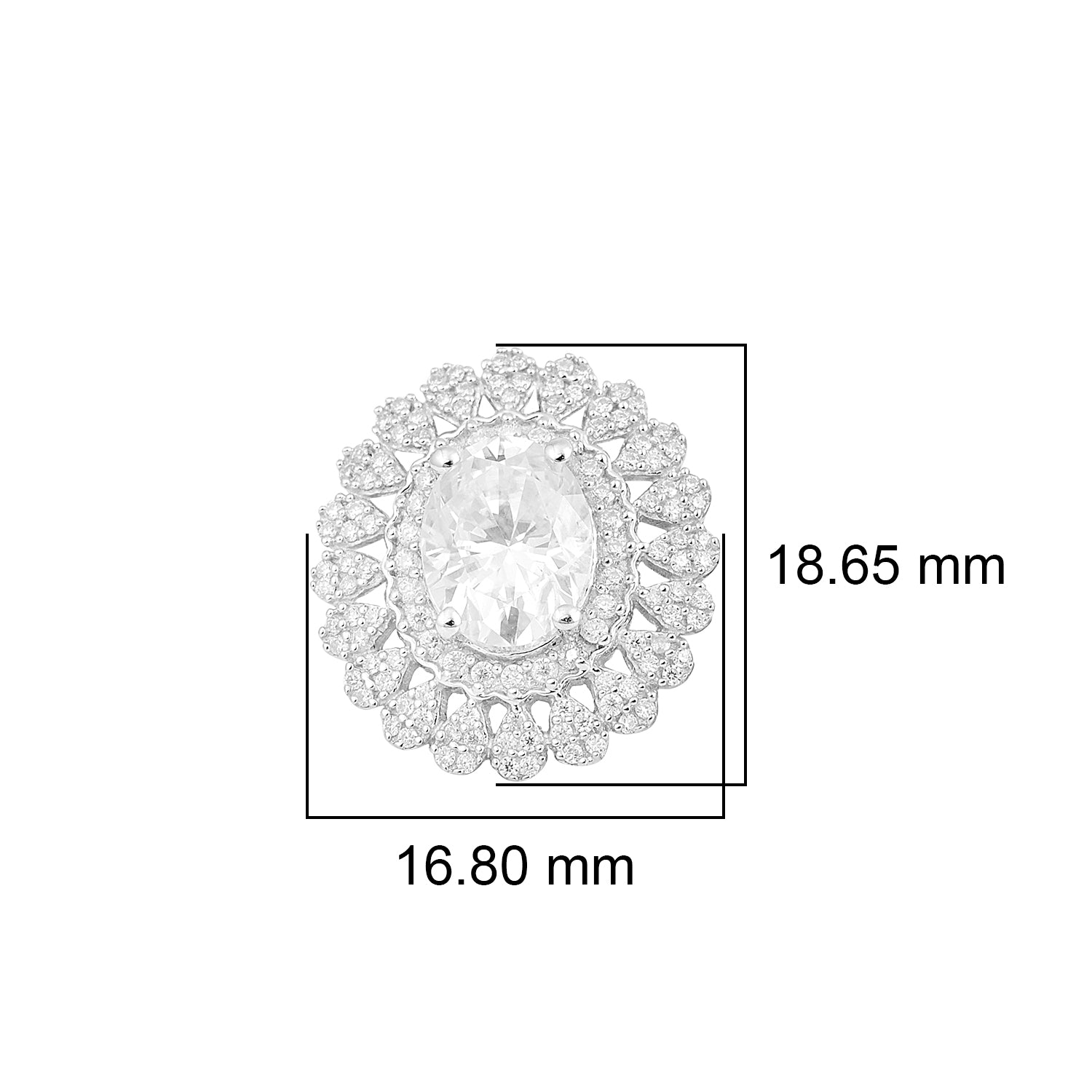 Orecchini a bottone con doppio alone di moissanite – Argento Sterling