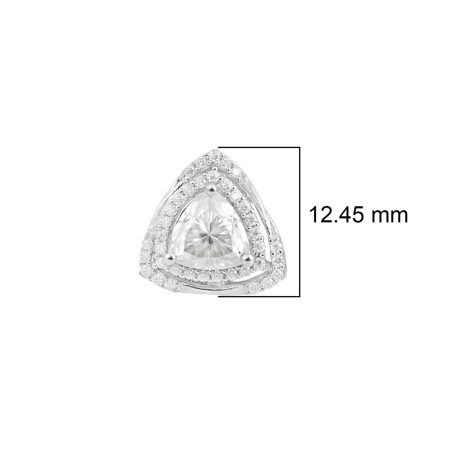 Orecchini a bottone con alone di moissanite – Argento sterling