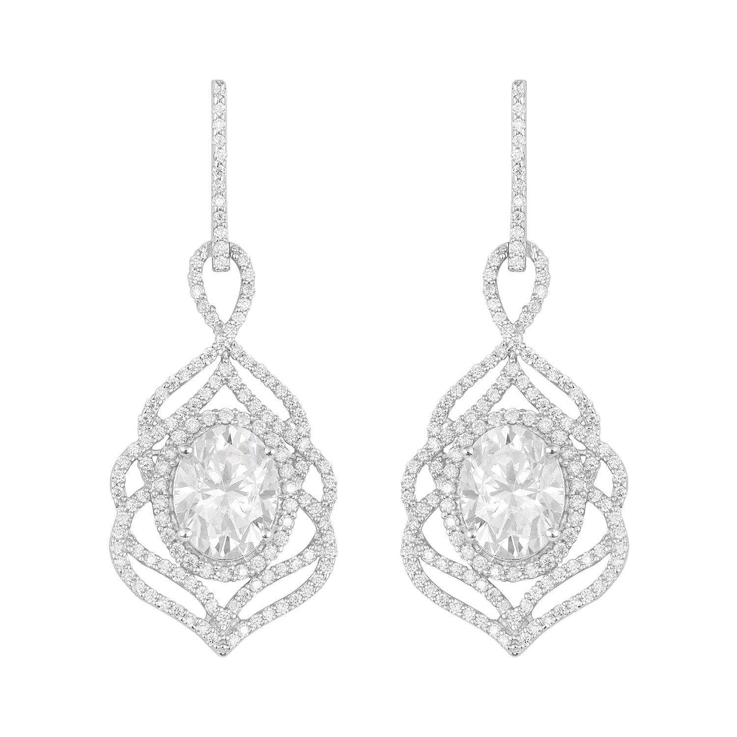 Orecchino con design in filigrana di moissanite - Argento Sterling