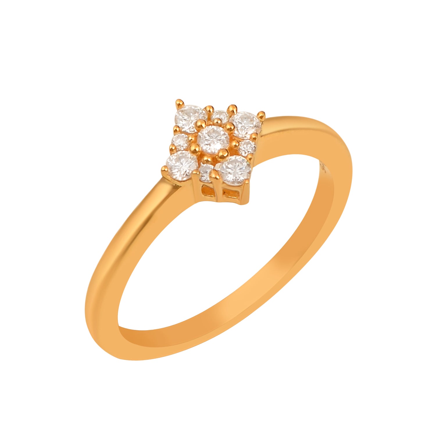 Moissanite Petite Elegant Cluster Ring – Sterling Silver
