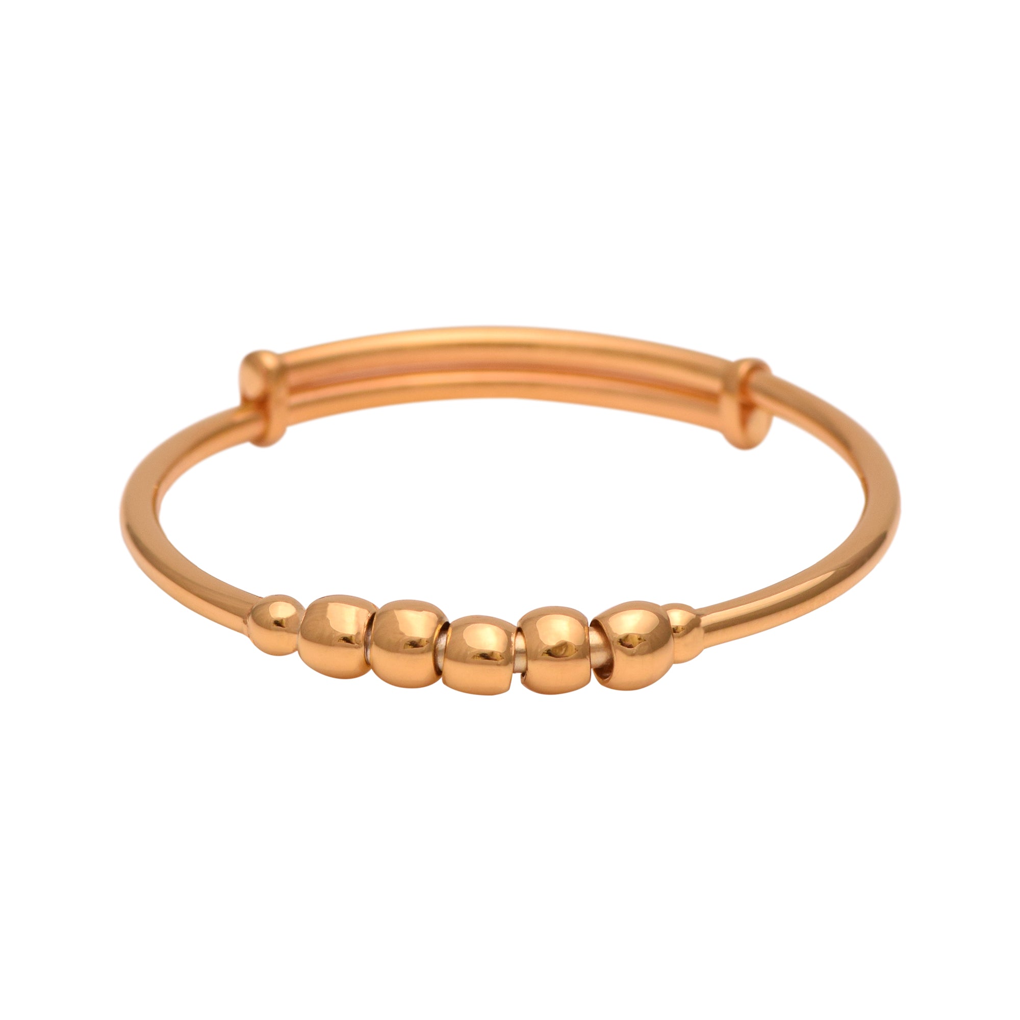 Beaded Bangle Bracelet-Sterling Silver Gold Plated