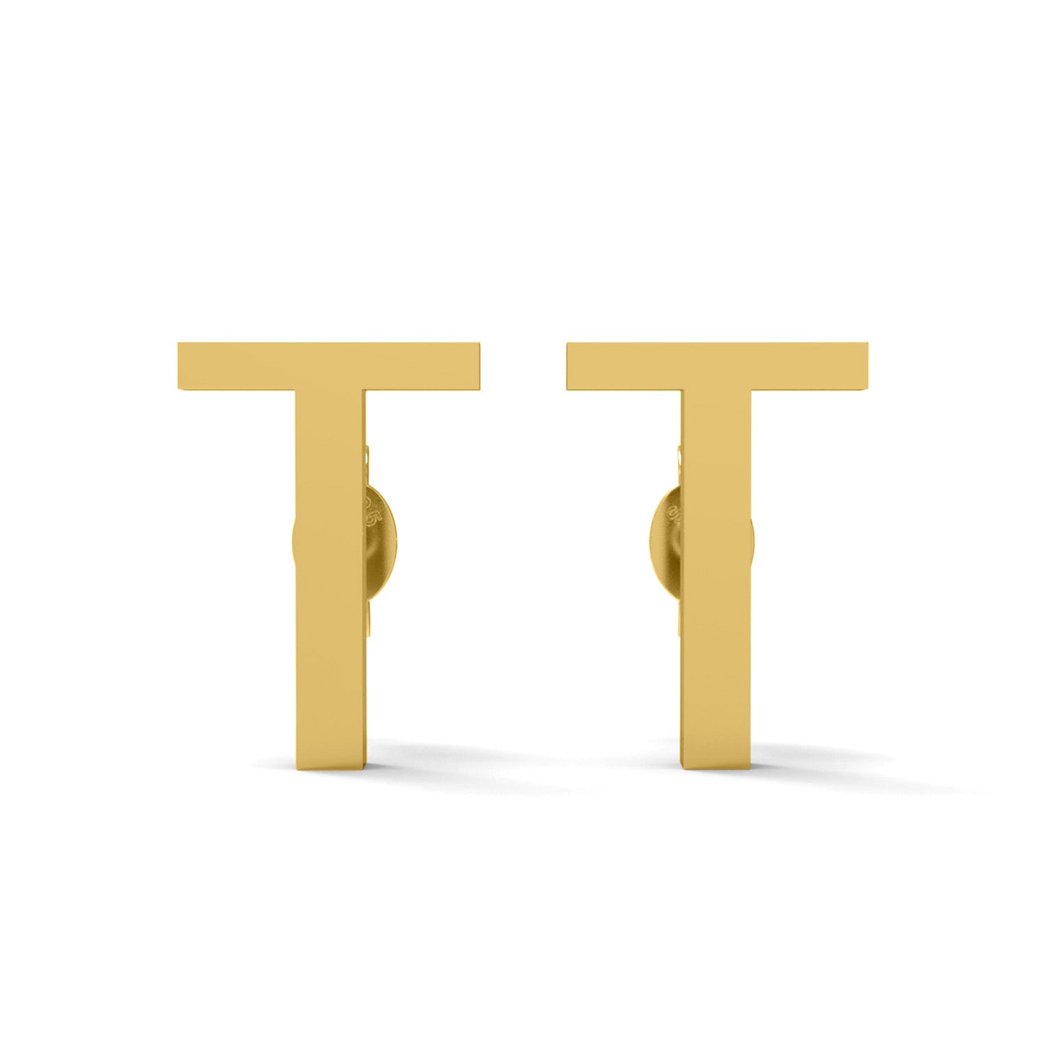 Initial "T" Monogram Stud Earring – Sterling Silver
