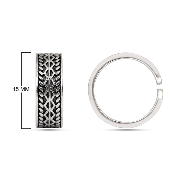 Sterling Silver Adjustable Plain Laurel Crown Toe Ring