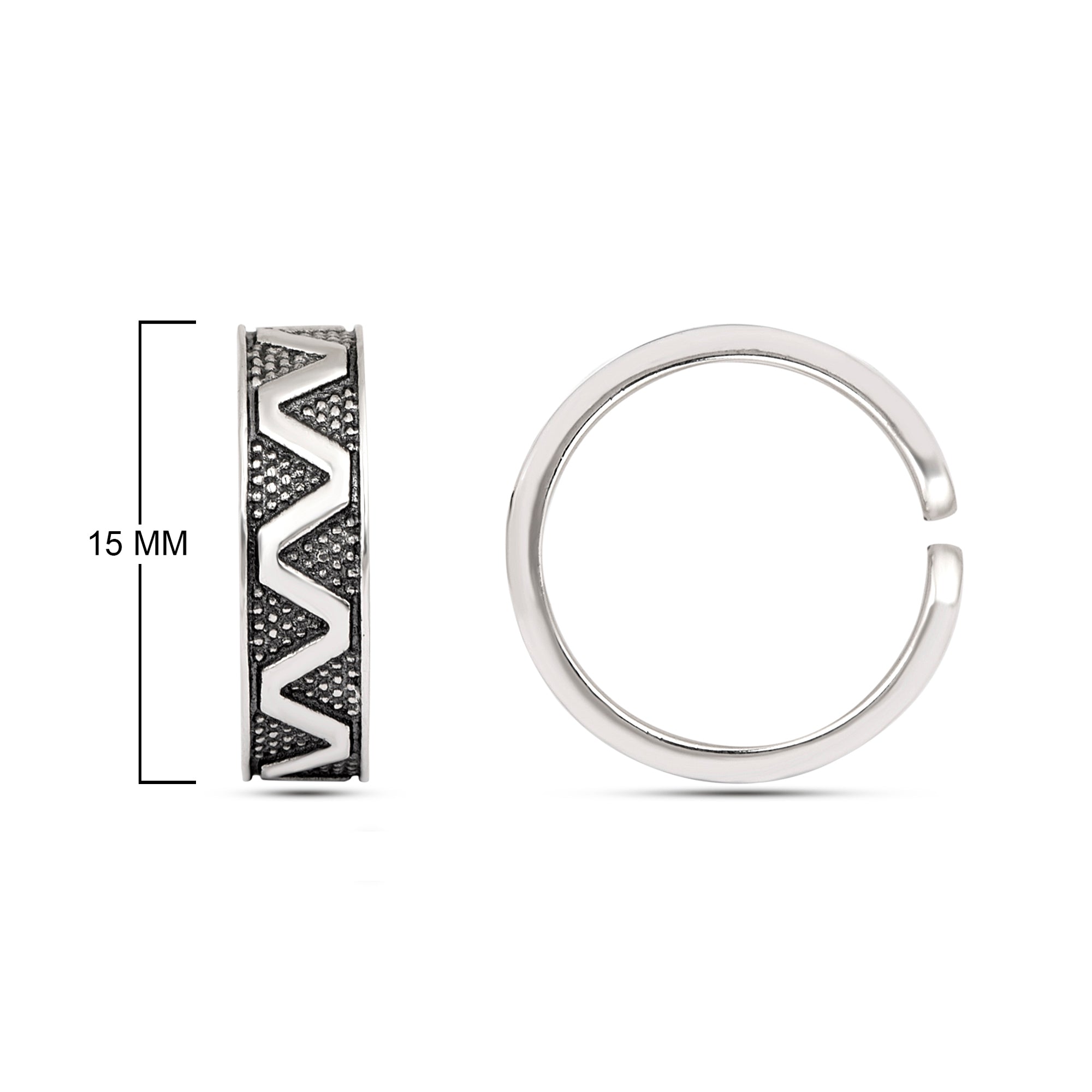 Zigzag Pattern Oxidized Toe Ring – Sterling Silver