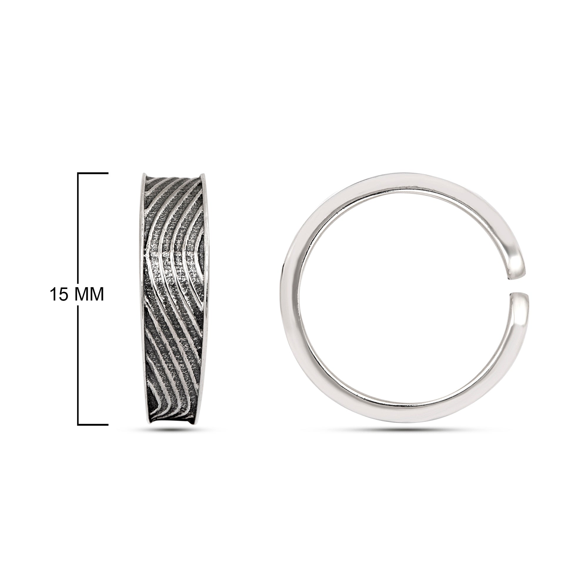 Wavy Line Oxidized Toe Ring - Sterling Silver