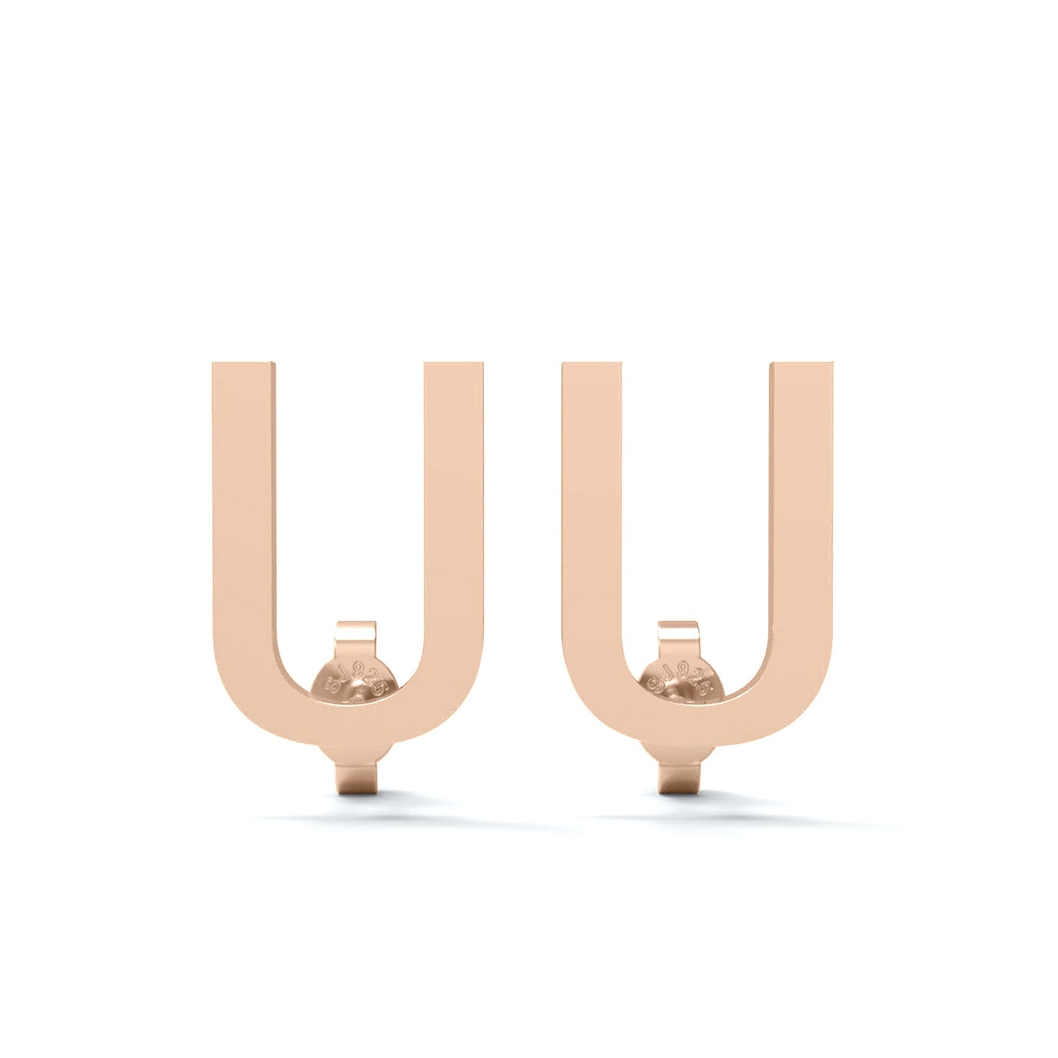 Initial "U" Monogram Stud Earring – Sterling Silver