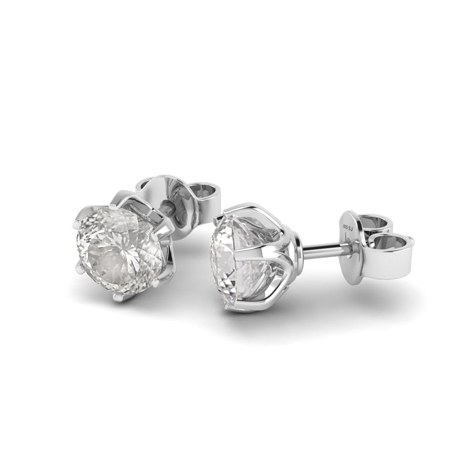 Moissanite a perno da 2,00 carati taglio portoghese con 161 sfaccettature