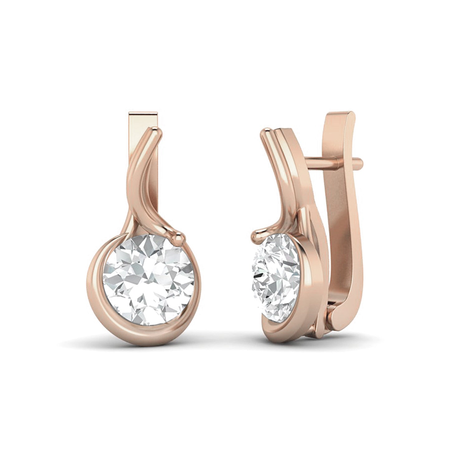 Moissanite Elegant Twist Dangle Earring – Sterling Silver