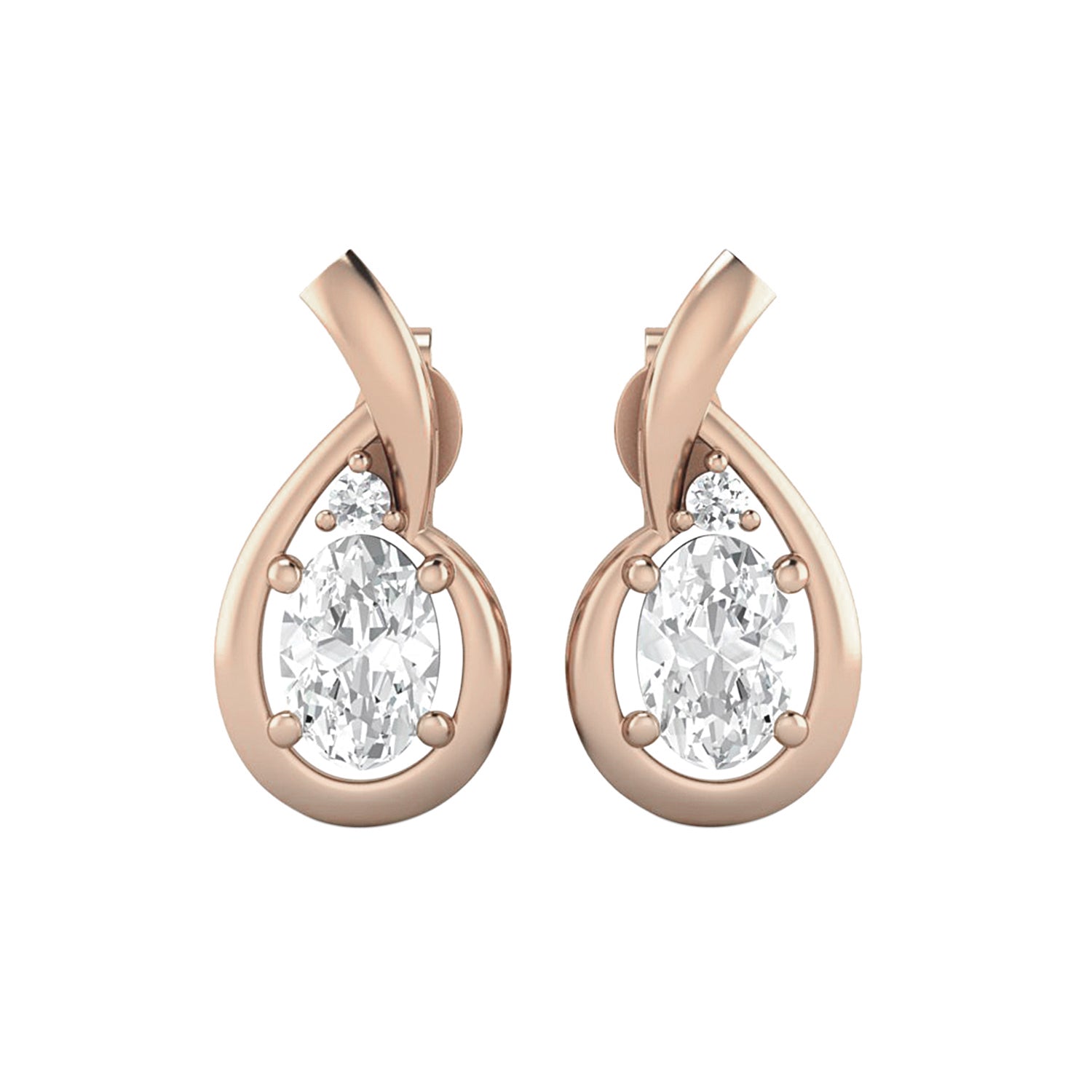 Moissanite Teardrop Twist Design Earrings – Sterling Silver