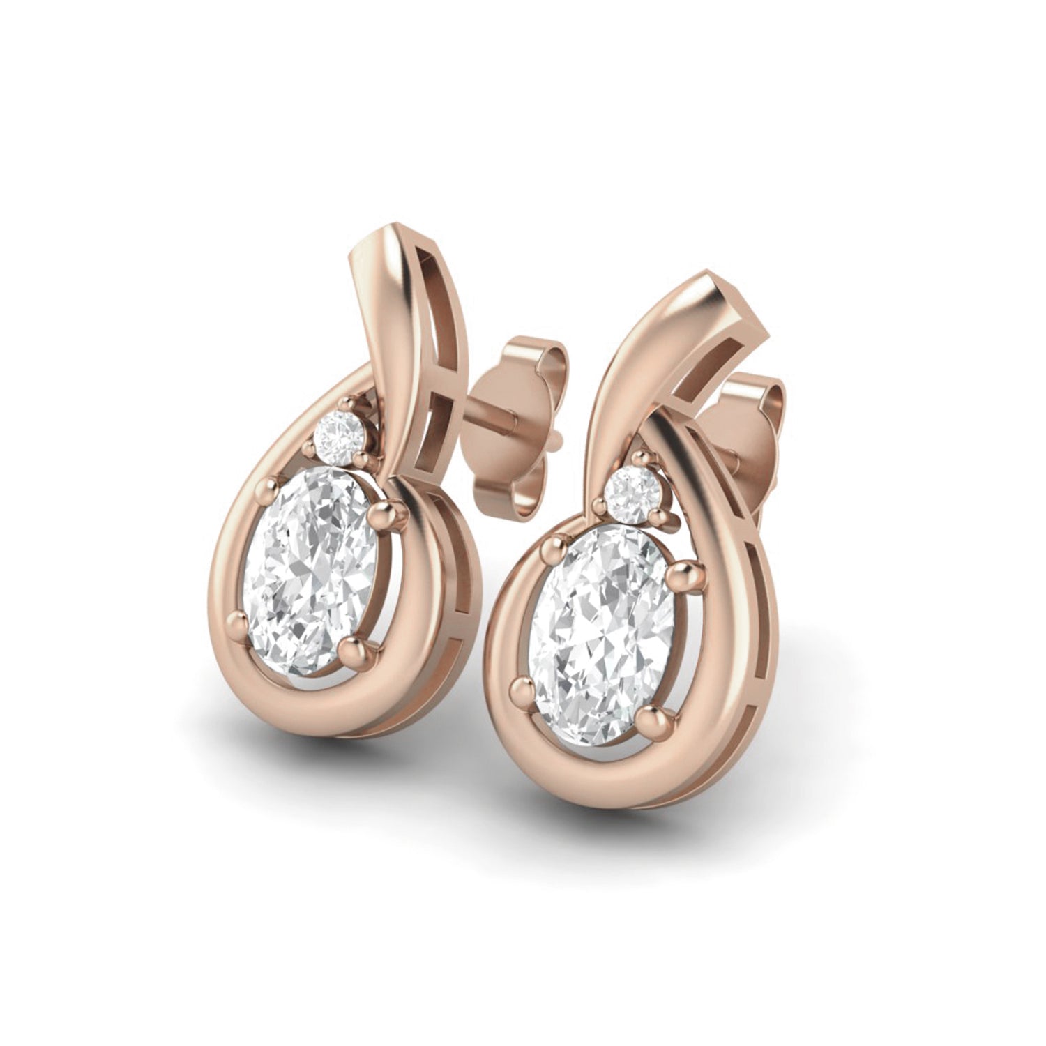 Moissanite Teardrop Twist Design Earrings – Sterling Silver