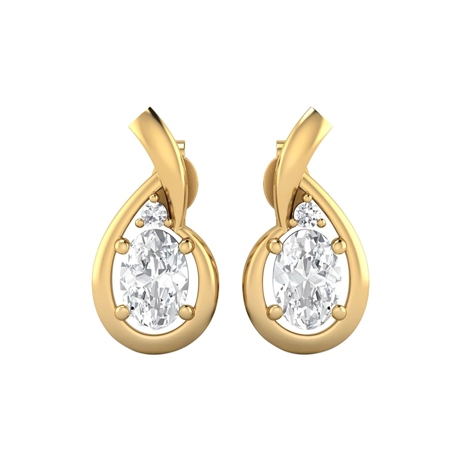 Moissanite Teardrop Twist Design Earrings – Sterling Silver