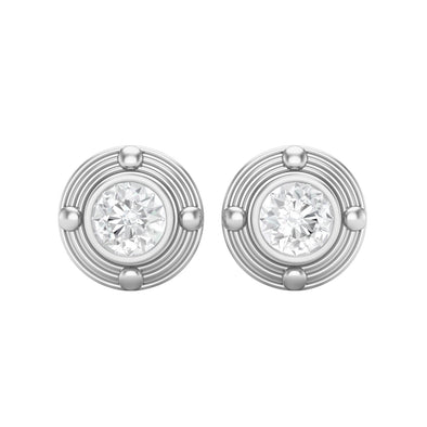 6MM Round Shape Moissanite 925 Sterling Silver Solitaire Women Stud Earrings