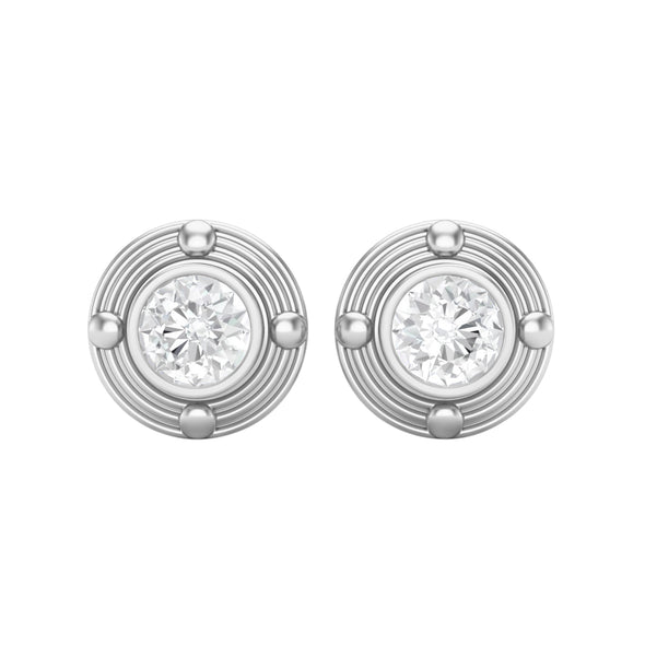 6MM Round Shape Moissanite 925 Sterling Silver Solitaire Women Stud Earrings