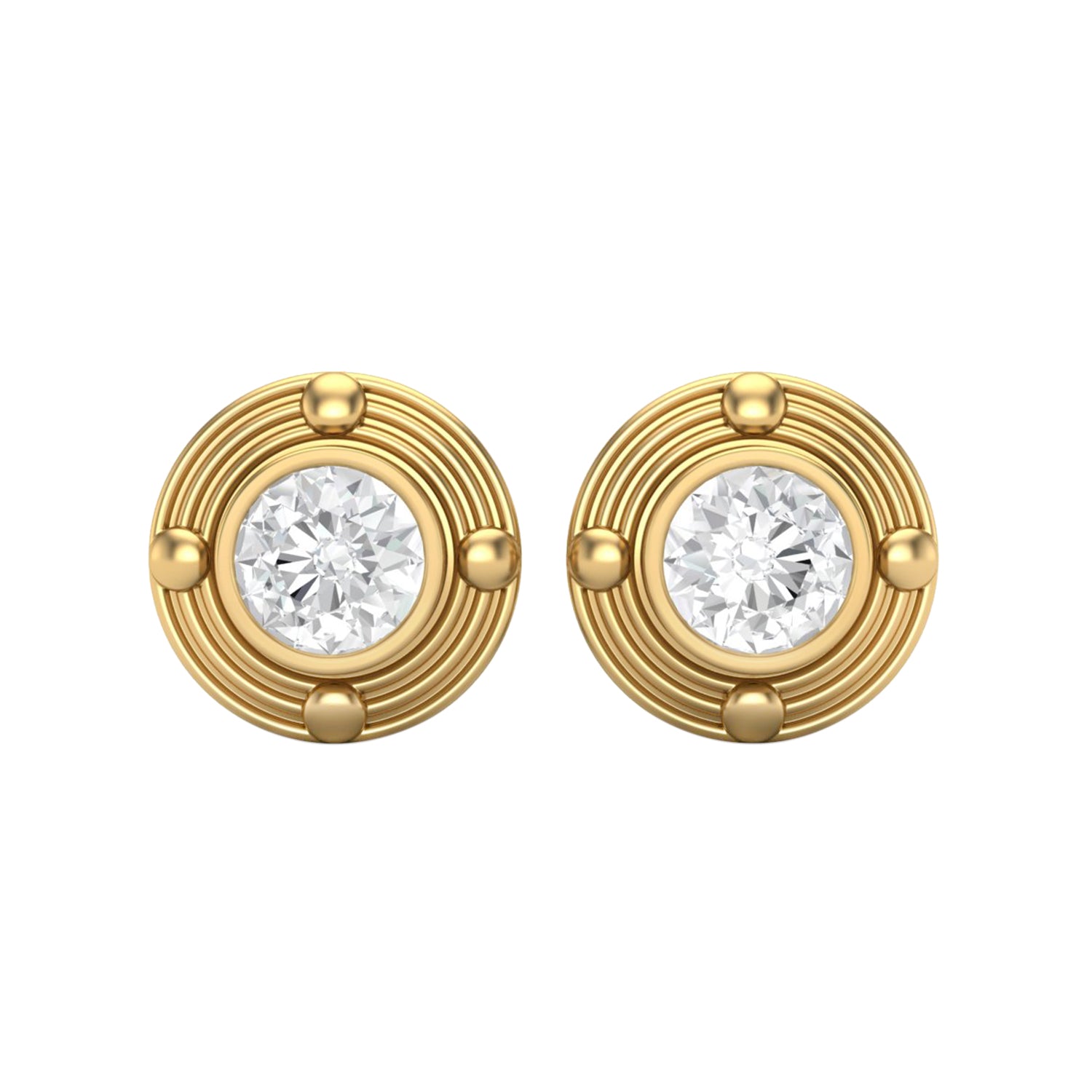 Moissanite Modern Orbital Design Stud Earrings – Sterling Silver