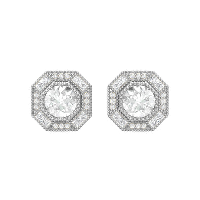 6MM Round Moissanite Minimalist Delicate Stud Women Earrings 925 Sterling Silver