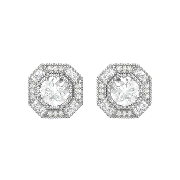 6MM Round Moissanite Minimalist Delicate Stud Women Earrings 925 Sterling Silver