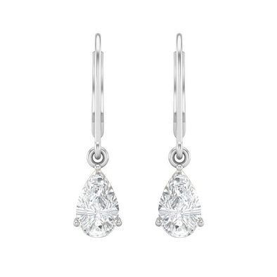 7x5 MM Pear Shape Moissanite 925 Sterling Silver Tear Drop Dangle Women Earrings