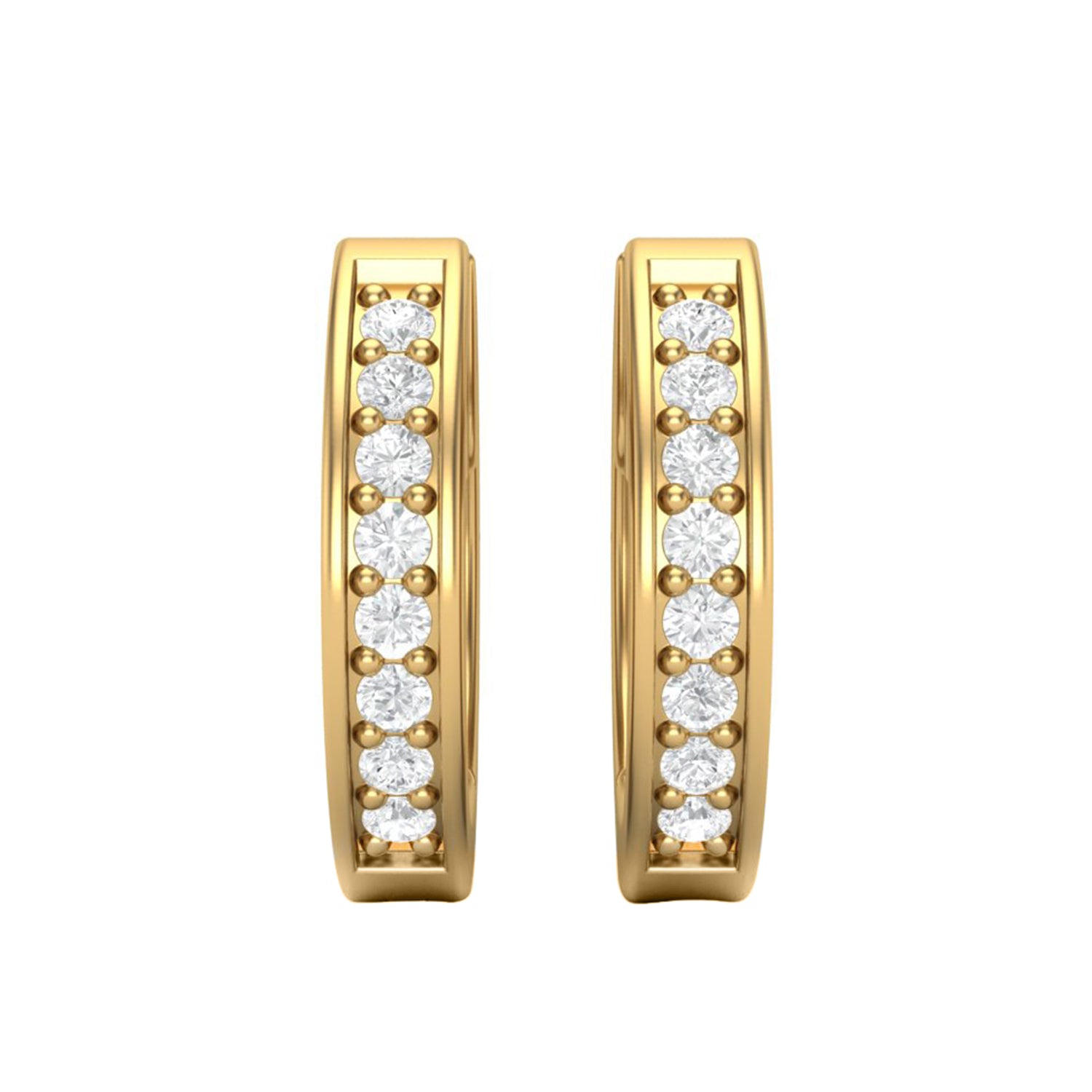 Moissanite 1.20 Ctw Hoop Earrings - 14K Fine Gold
