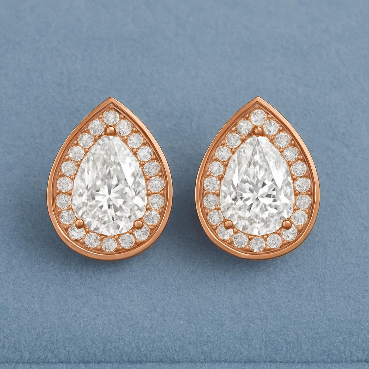 Pear Shape Moissanite Stud Earrings – Sterling Silver
