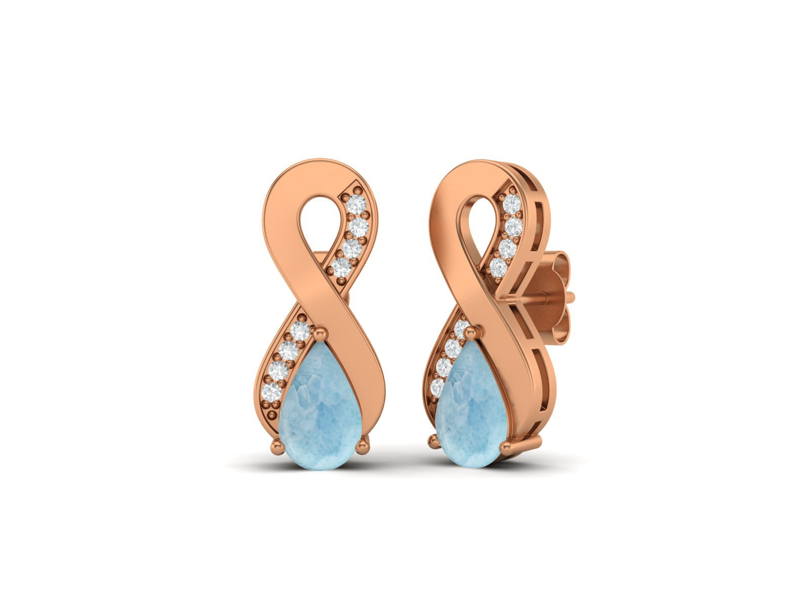 Orecchini pendenti Larimar Infinity - Argento Sterling