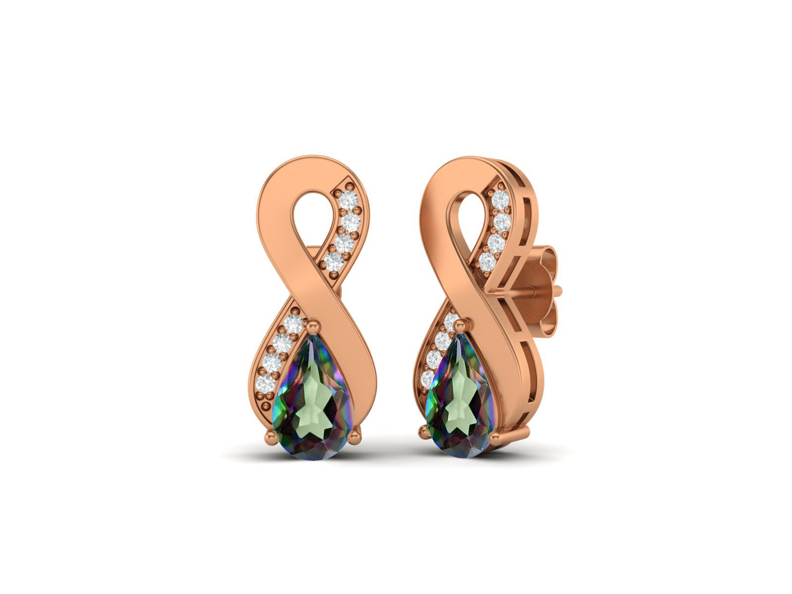 Mystic topaz Infinity Drop Earrings - Sterling Silver