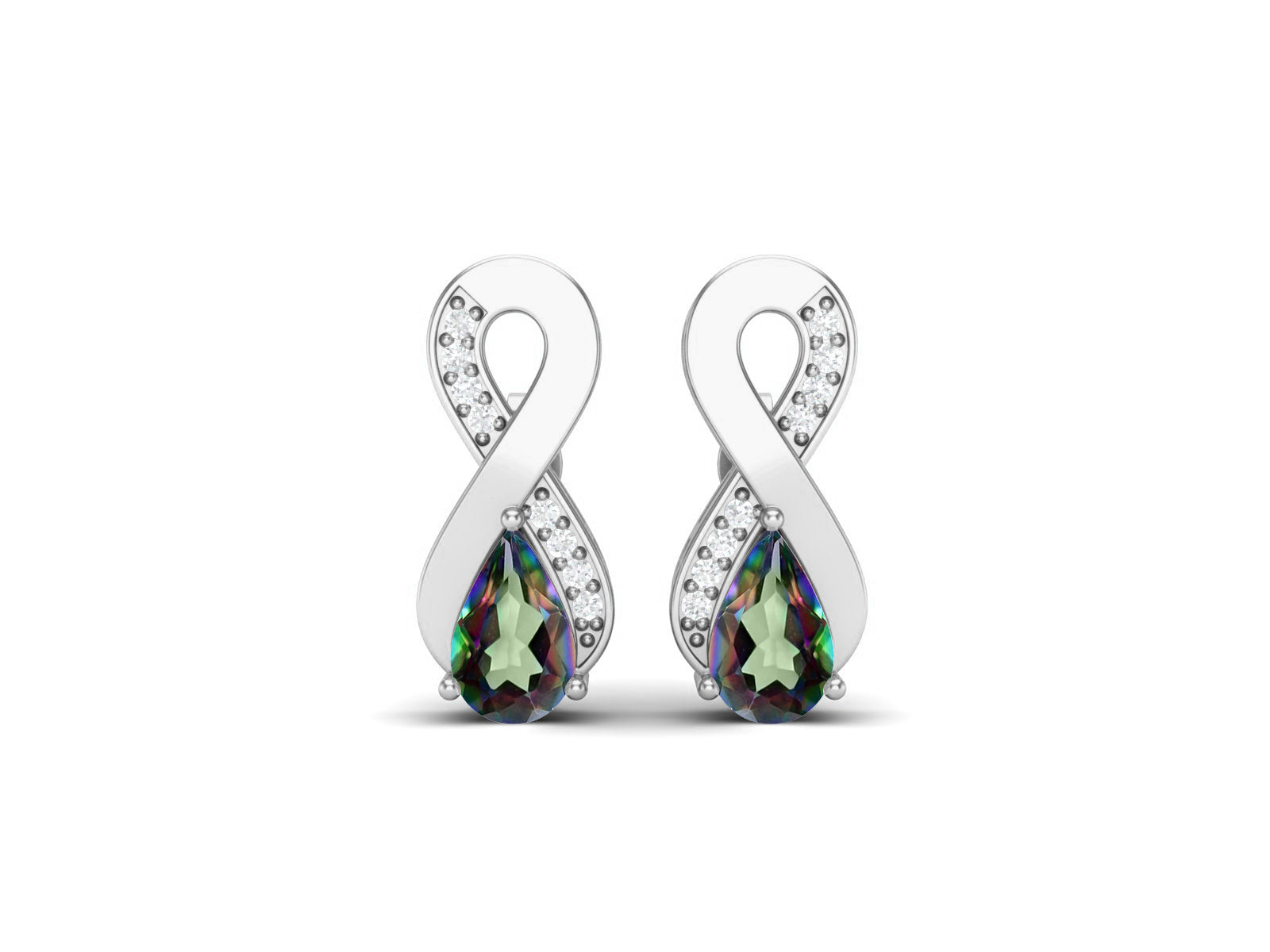 Mystic topaz Infinity Drop Earrings - Sterling Silver